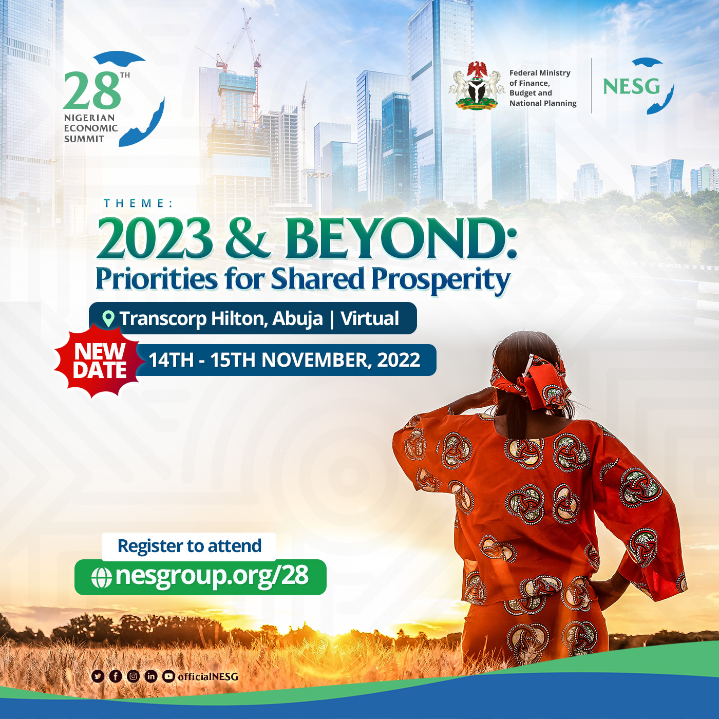 The 28th Nigerian Economic Summit Rescheduled to 14h and 15th November 2022